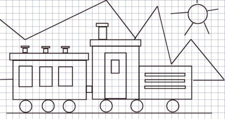 Поезд по клеткам