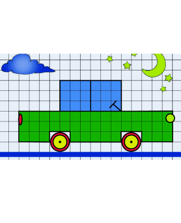 Машинка по клеточкам для детей