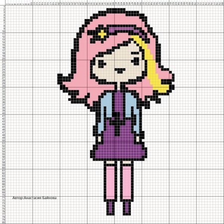Рисование по клеточкам для девочек