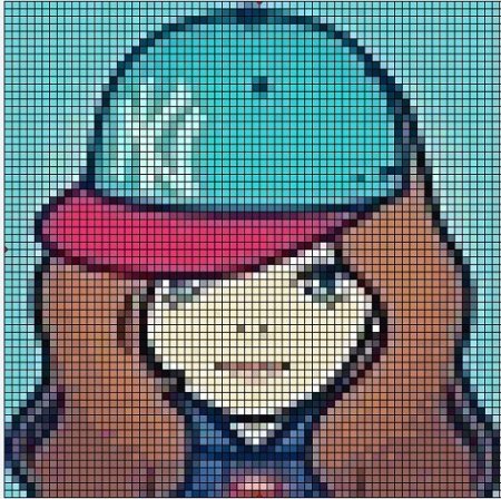 Рисунки по клеточкам девочка в кепке