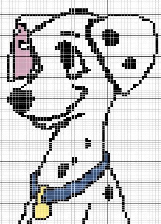 Рисование по клеткам собака