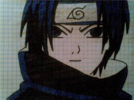 Саске Учиха по клеточкам