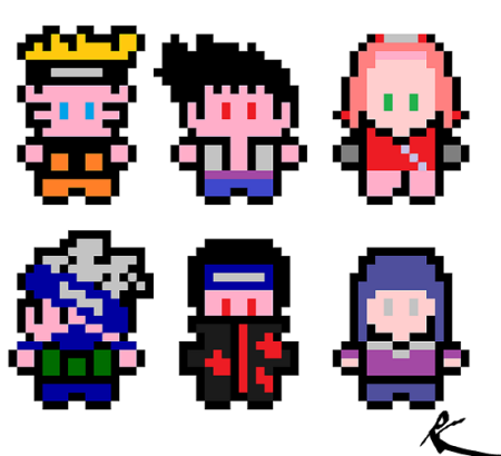 Наруто по клеточкам легко