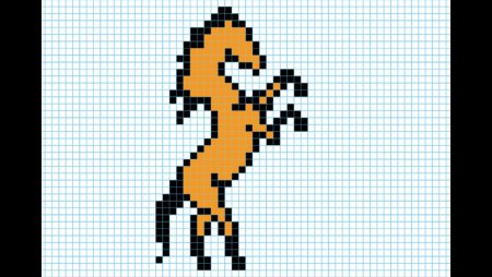 Рисунки по клеточкам лошадь