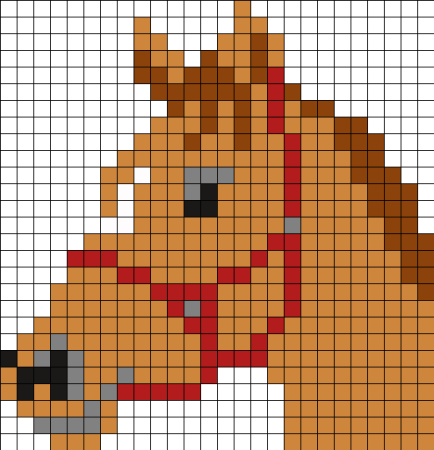 Лошадь по клеточкам