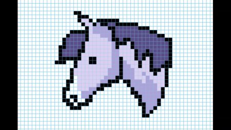 Голова лошади по клеточкам