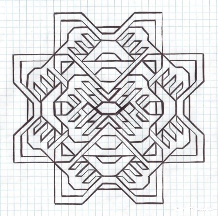 Узоры по клеточкам в тетради