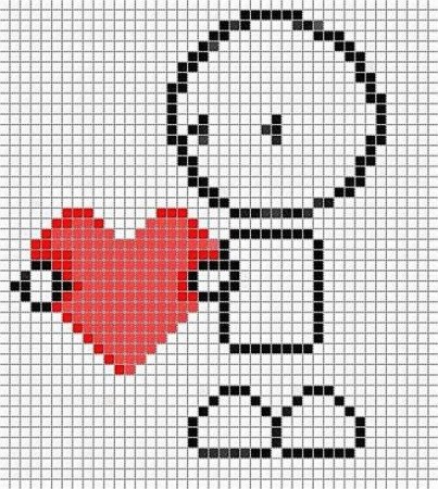 Рисование по клеточкам любовь