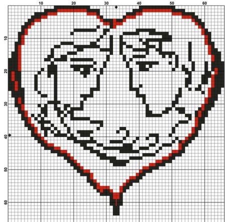 Вышивки крестом к Дню влюбленных