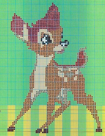 Рисование по клеткам олень