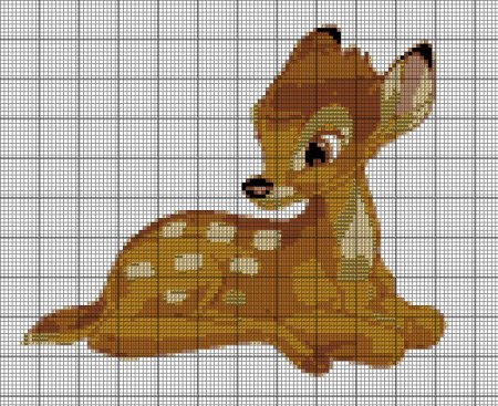 Оленёнок по клеточкам