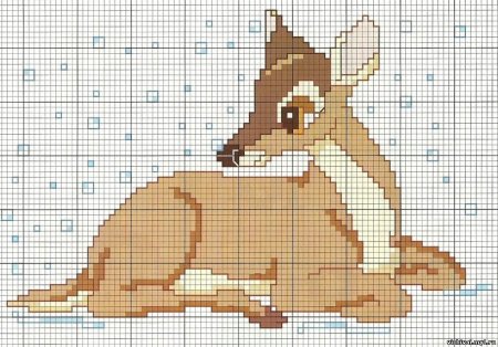 Олененок по клеткам