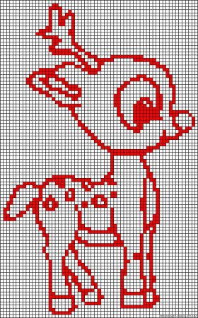 Схема вышивки крестом Олененок Бэмби