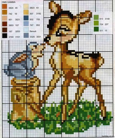 Олень для вышивания крестиком