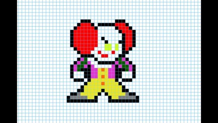 Клоун пиксель арт