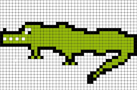 Пиксельный крокодил