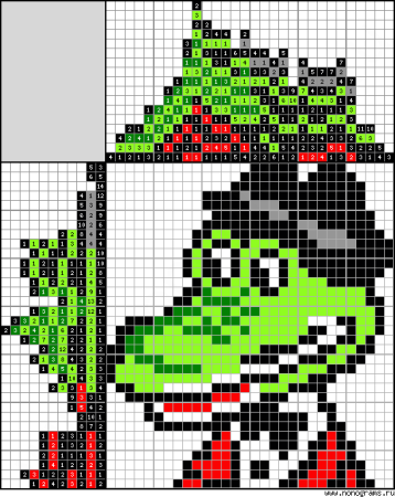 Японский кроссворд крокодил Гена