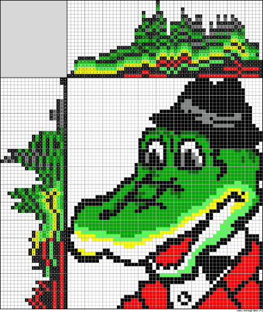 Крокодил крестиком