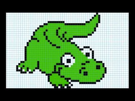 Рисунки по клеточкам крокодил