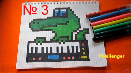 Рисование по клеткам крокодил