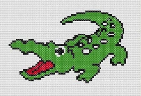 Вышивка крестиком крокодил