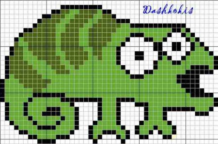 Крокодил по клеточкам в тетради