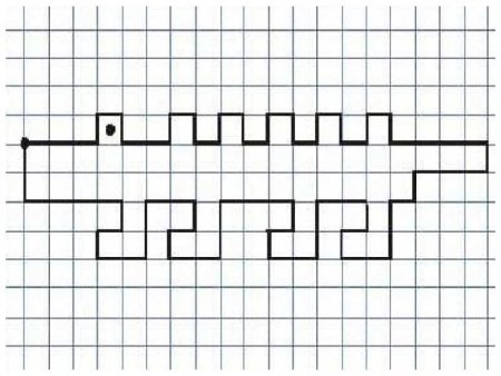 Графический диктант для дошкольников крокодил