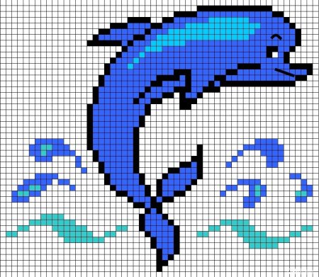 Рисунок по клеточкам для детей 7 крокодил