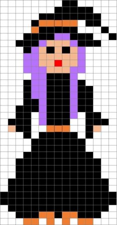 Рисунки по клеточкам Хэллоуин