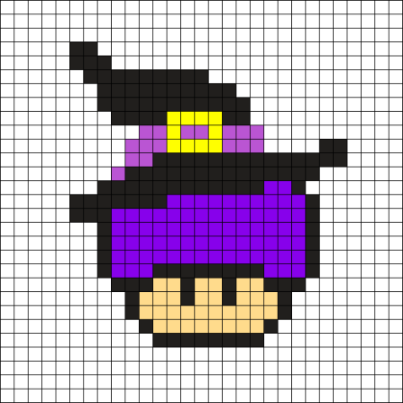 Ведьма по клеточкам в тетради