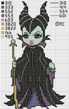 Схемы вышивки крестом Малефисента