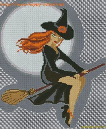 Вышивка крестом ведьма