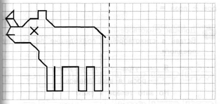 Задание по клеточкам для детей 6-7 лет