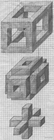 Иллюзии по клеточкам в тетради