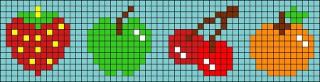 Рисование по клеточкам фрукты