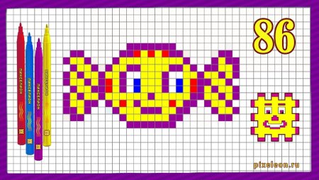 По клеточкам в виде конфет
