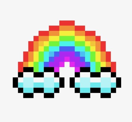 Рисование по клеточкам Радуга