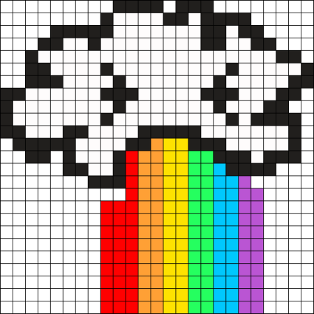 Рисунки по клеточкам радужные