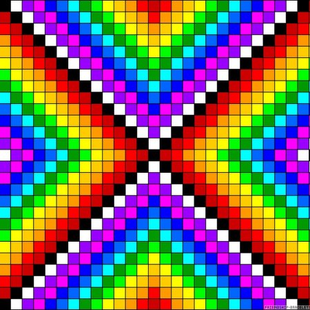 Рисование по клеточкам Радуга