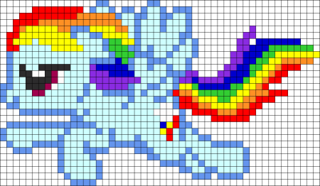 Рисование по клеточкам Радуга