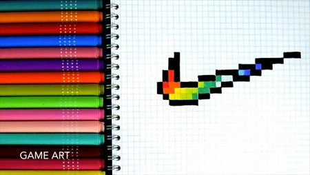 Рисование по клеточкам Радуга