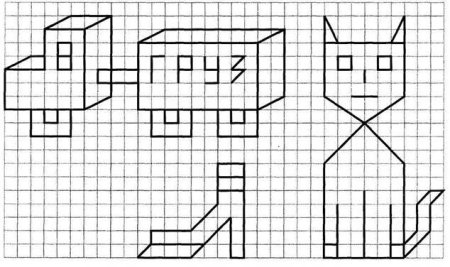 Фигуры по клеточкам в тетради