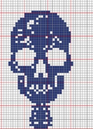 Рисунки по клеткам череп