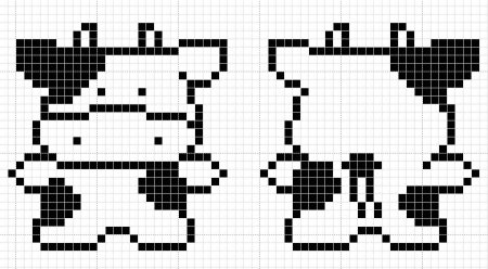 Схема быка по клеточкам