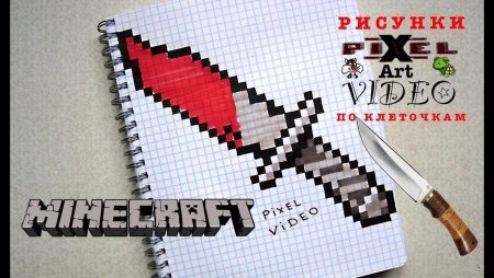 Ножи по клеточкам в тетради