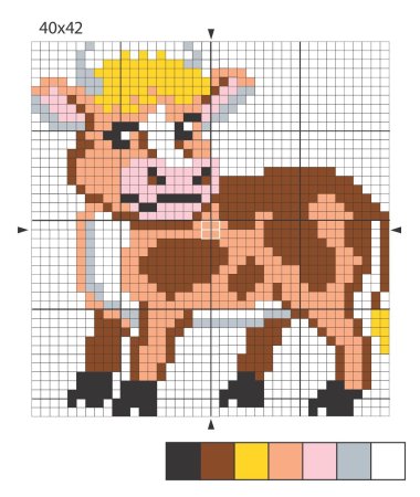 Вышивка бычок