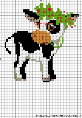Вышивка крестом бычок