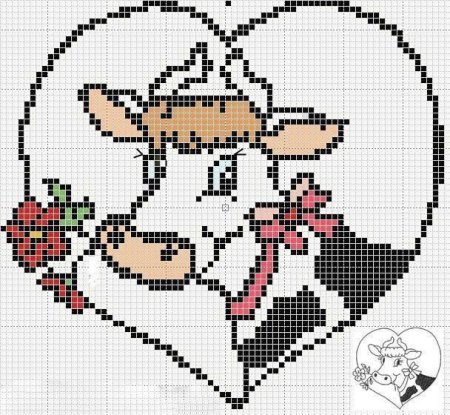 Вышивка крестом корова