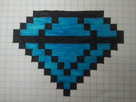 Бриллиант по клеточкам в тетради