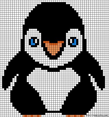 Пингвин по пикселям
